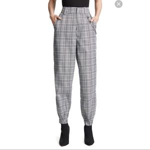 I.AM.GIA Gray and White Checkered Joggers